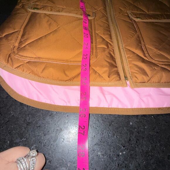 NEW J CREW COFFEE PUFFER QUILTED Zip Front Snap Pockets High Mock Neck SZ MED - Picture 12 of 12